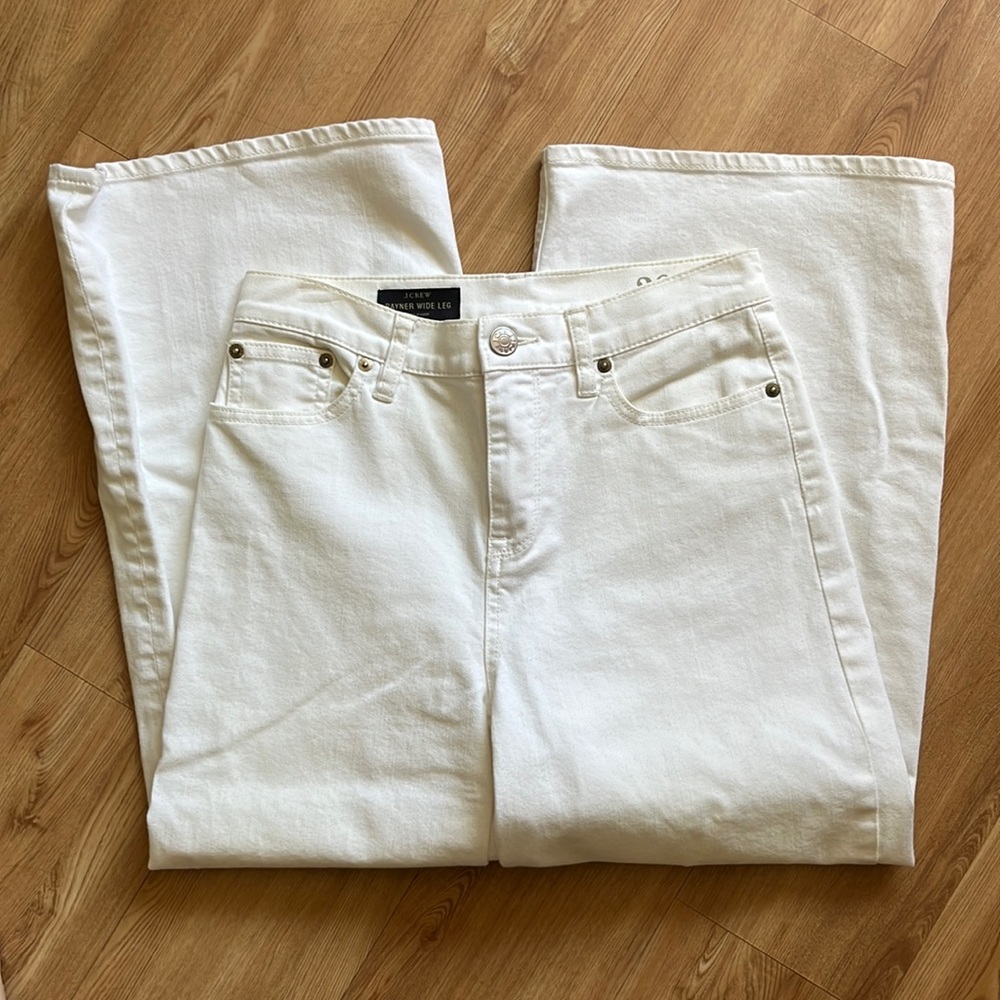 J.Crew Wide Leg Crop White Jean